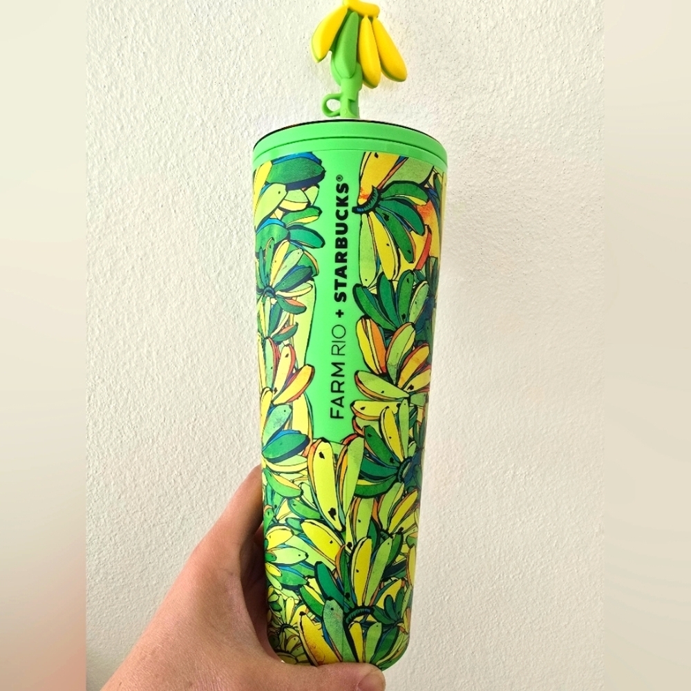 NWT Starbucks Farm Rio Limited Edition Board Banana Cold Cup Tumbler 24 Oz